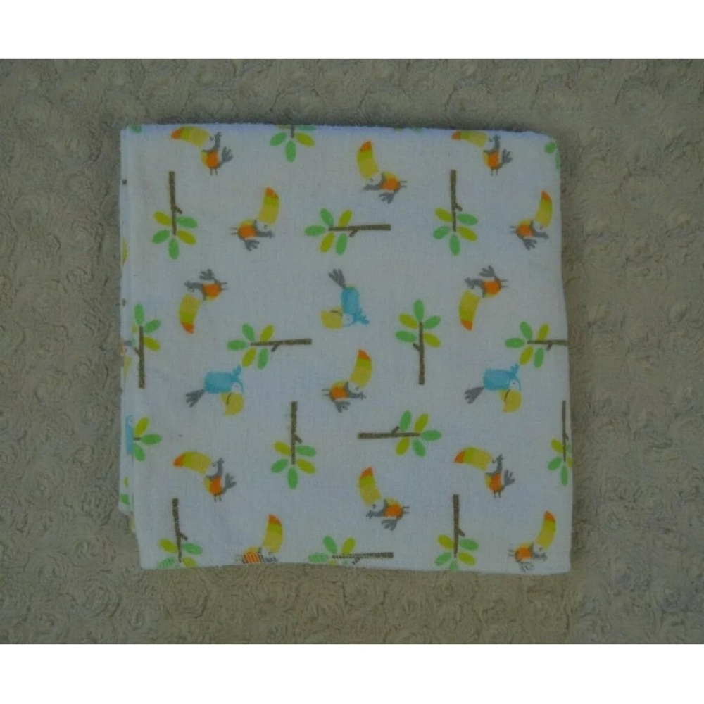Garanimals Toucan Tropical Bird Baby Receiving Blanket White Yellow Blue Orange